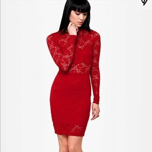The Space Between Red Lace Dress